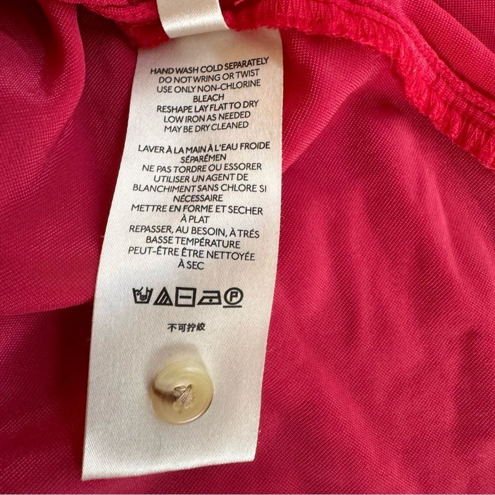 Anthropologie PILCRO Red Shirt Crushed Velvet Top Blouse Long Puff Sleeves XL - Picture 11 of 15